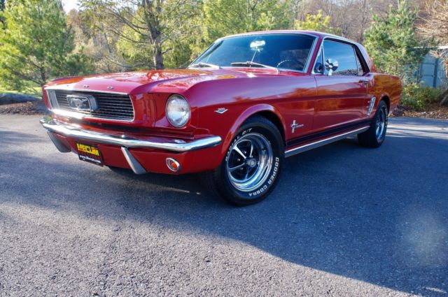 Candy Apple Red "Original C CODE " W/ Vintage AC ! Great Driver Quality Stang ! 1966 Ford Mustang C code Vintage AC w/ Console