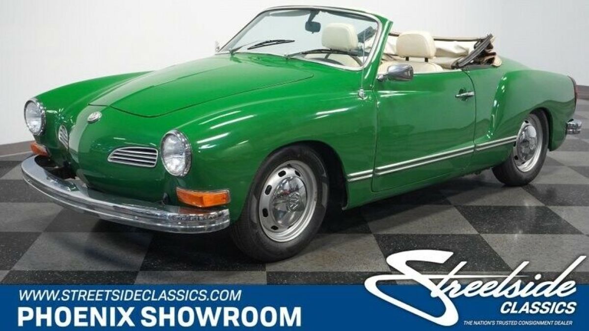 CC Inline Manual Classic Vintage Collector VW Italian Green Droptop 1972 Volkswagen Karmann Ghia