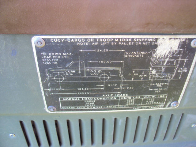 1986 Chevrolet C/K Pickup 3500 Chevy M1028 Miliary Pickup Truck 6.2 Diesel - photo 11