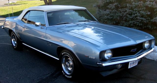 Chevrolet Camaro Convertible Blue/Blue,nom 350/350hp Auto,PS,PDB,PowerTop,Rallys 1969 Chevrolet Camaro