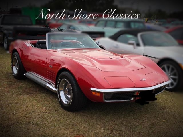 Chevrolet Corvette Red with 95,258 Miles, for sale! 1970 Chevrolet Corvette -STINGRAY CONVERTIBLE-4 SPEED WITH SIDE PIPES-