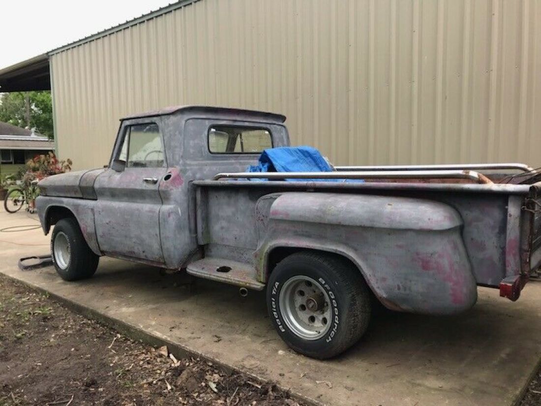 Chevy 1966 C10 Stepside Longbed Truck Project No motor Rolling Chassis 1966 Chevrolet C-10