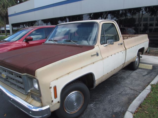 Chevy C 10 long bed pick up NO RESERVE 1978 Bonanza Model 107k Rat Rod Hot Rod 1978 Chevrolet C-10 tan white