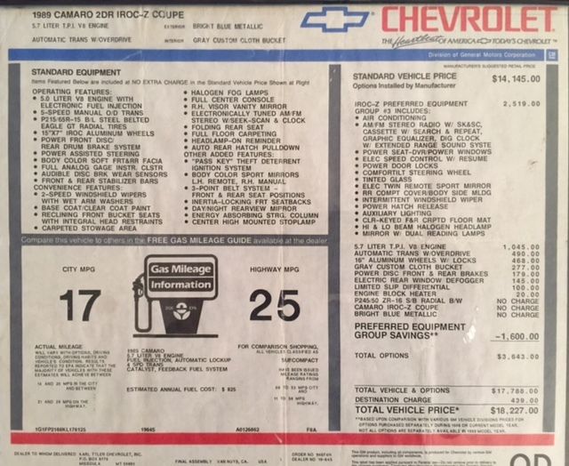 1989 Chevrolet Camaro IROC Z - Z28 - photo 12