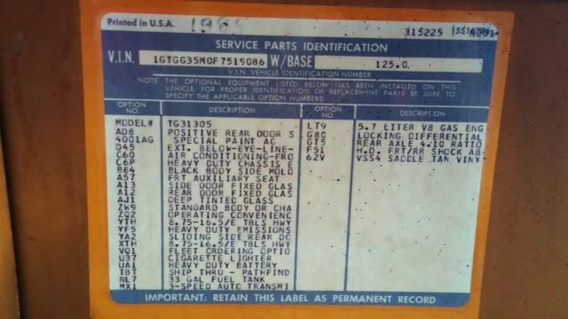 1985 GMC Vandura 3500 1 TON PATHFINDER 4X4-SPECIAL VEHICLE-1 OF ? - photo 12