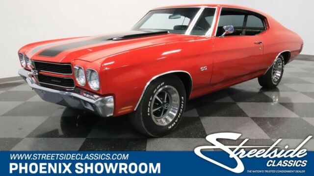 Chevy SBC V8 TH350 Auto Red Black Classic Vintage Collector Cruiser A/C Fastback 1970 Chevrolet Chevelle --