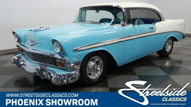 Chevy Sedan V8 Auto Classic Vintage Collector Two-Tone Blue White 200-4R A/C Cus 1956 Chevrolet Bel Air/150/210 --