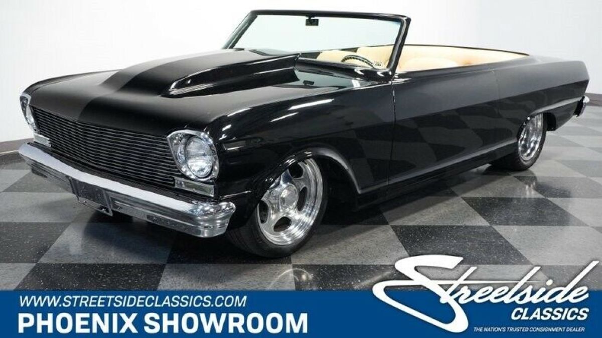 Chevy V8 Bored Auto Cope Classic Vintage Collector Black Custom Roadster 1962 Chevrolet Nova Restomod
