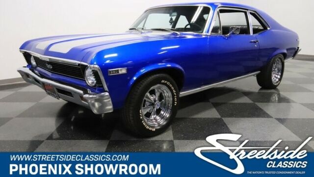 Chevy V8 TH350 Auto Vortec Edelbrock Classic Vintage Collector Blue Black Upgrad 1968 Chevrolet Nova Chevy II