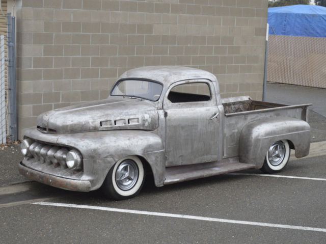 CHOP TOP LOWERED CHEVY 350 V8 AT PS RAT HOT ROD CUSTOM PICKUP TRUCK 48 49 52 VTG 1951 Ford Other Pickups BARE METAL