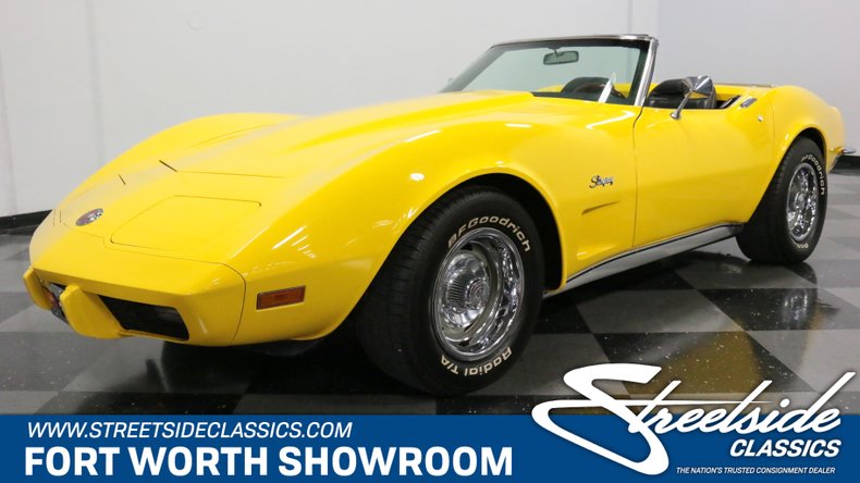 Chrome Bumper Vette, Crate 350 V8, Auto, Convertible, Hard Top, Softop, Yellow 1973 Chevrolet Corvette Convertible