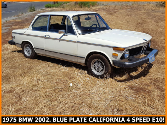 CLASSIC 1975 BMW 2002 4 SPEED SLICK TOP BLUE PLATE CALIFORNIA E10. LOW RESERVE! 1975 BMW 2002