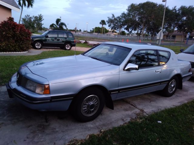 Classic American 1987 Mercury Cougar LS Coupe ~ Light Blue ~ 77249 Miles 1987 Mercury Cougar LS