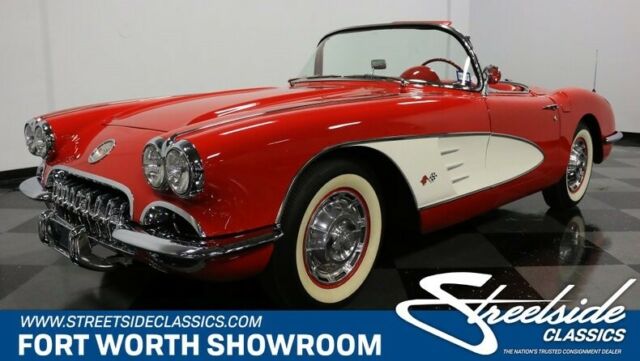 Classic C1 Vette, Numbers Matching, 283 V8, 4 Speed Manual, Soft Top, Red 1959 Chevrolet Corvette --