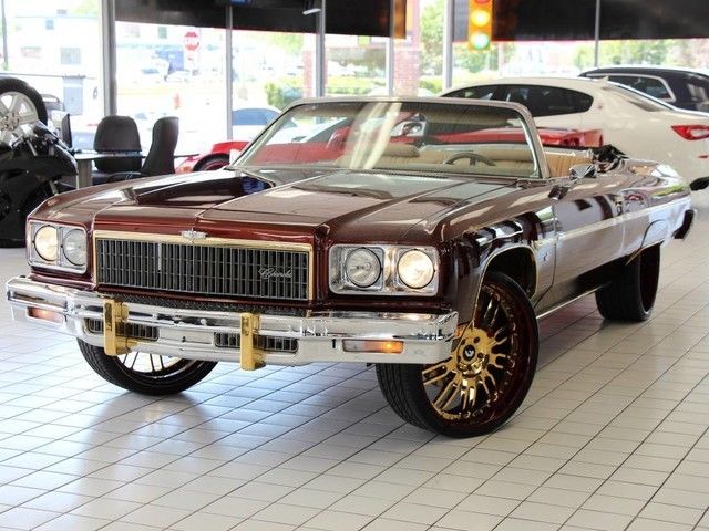 Classic Convertible Custom Paint Job Gold Accents Sound System Forgiato 24's 1975 Chevrolet Caprice Classic Convertible Custom Paint Job Sound System 24's