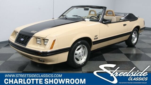 classic foxbody fomoco manual transmission light desert tan stang rag top 1984 Ford Mustang GT Convertible