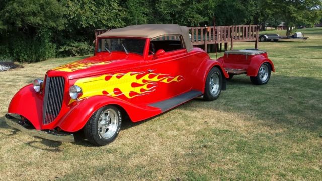 Classic Motor Carriages 34 Cabriolet Convertible 350 Chevy with Matching Trailer 1934 Ford Cabriolet Cabriolet