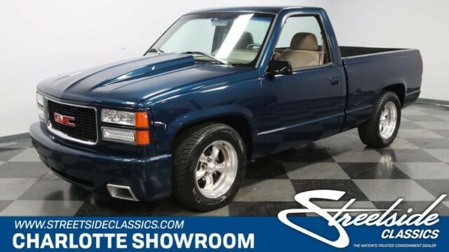 classic restored chrome Edelbrock American Racing Dakota Digital blue tan Hurst 1990 GMC Sierra 1500 Restomod