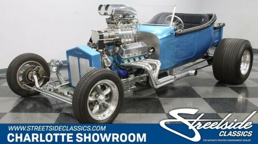 classic vintage antique chrome sbf blown headers Equus black interior 1923 Ford T-Bucket Supercharged Roadster