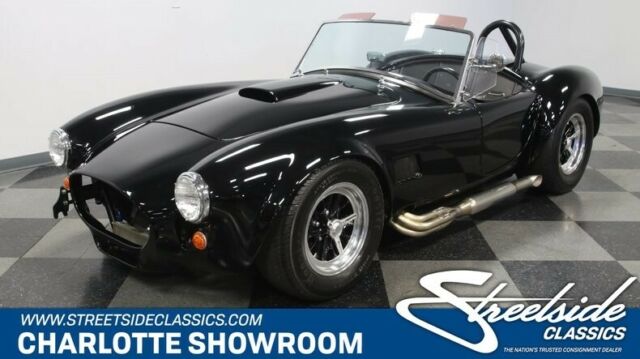 classic vintage black paint side pipes Auto Meter independent rear roadster 1964 Shelby Cobra Replica