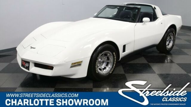classic vintage c3 chevy vette automatic BFGoodrich radial Alpine white blue 1980 Chevrolet Corvette --