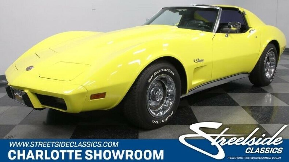 classic vintage c3 vette t top Pioneer automatic chevy sports car yellow 1976 Chevrolet Corvette Stingray
