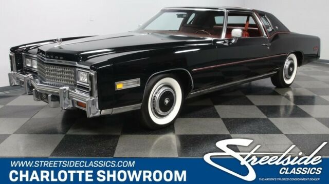 classic vintage caddy chrome black red luxury white walls tailfins 1978 Cadillac Eldorado --
