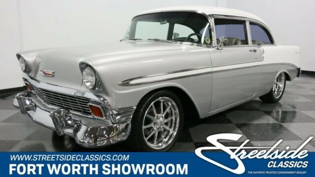 classic vintage chevy 502 v8 fuel injected auto air leather silver white custom 1956 Chevrolet Bel Air/150/210 Restomod