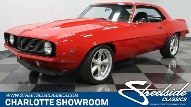 classic vintage chevy bbc MSD Auto Meter Hurst black vinyl interior red paint 1969 Chevrolet Camaro Z/28