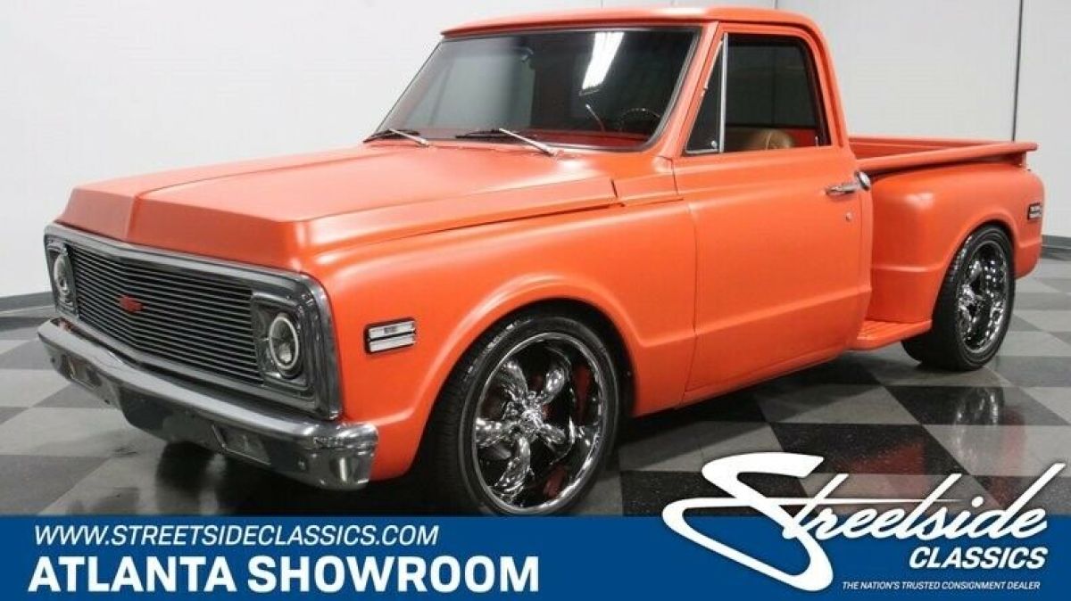 classic vintage chome chevy restomod c10 6.0 liter, auto transmission orange 1972 Chevrolet C-10 Restomod