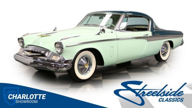 classic vintage chrome 2dr coupe automatic transmission wide white wall tires 1955 Studebaker President