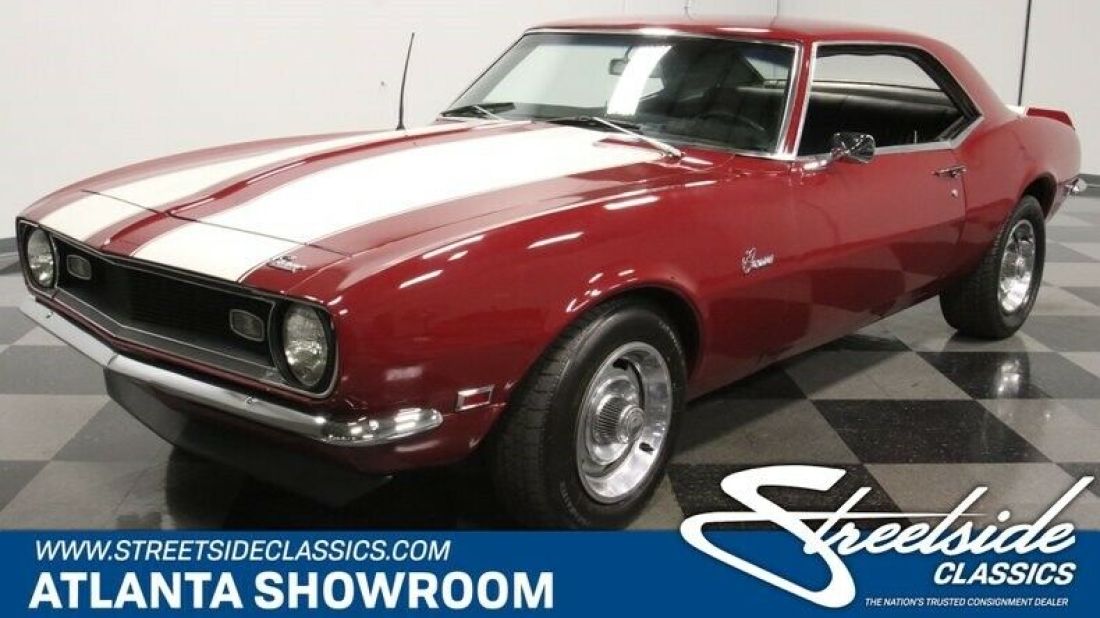 classic vintage chrome 350 v8 manual transmission pony car red 1968 Chevrolet Camaro