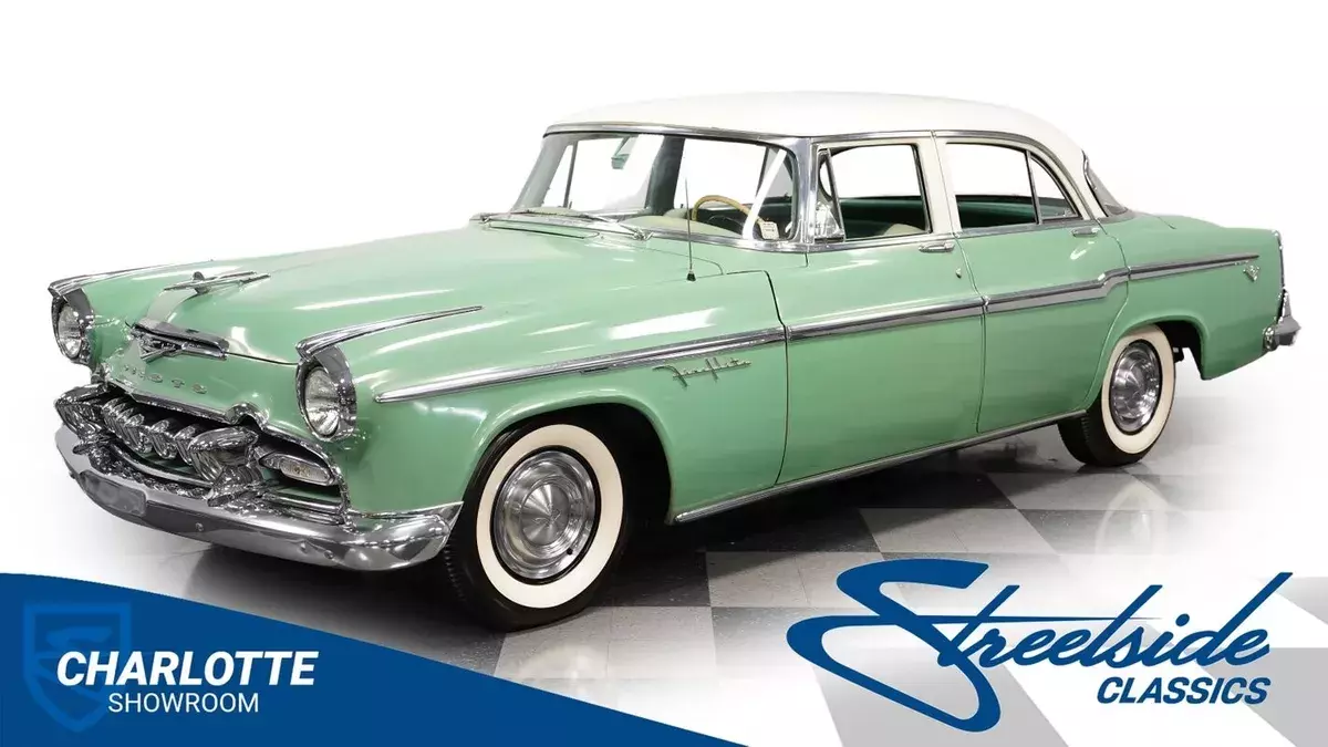 classic vintage chrome 4 door sedan wide white wall tires 50s automatic transmis 1955 DeSoto Fireflite