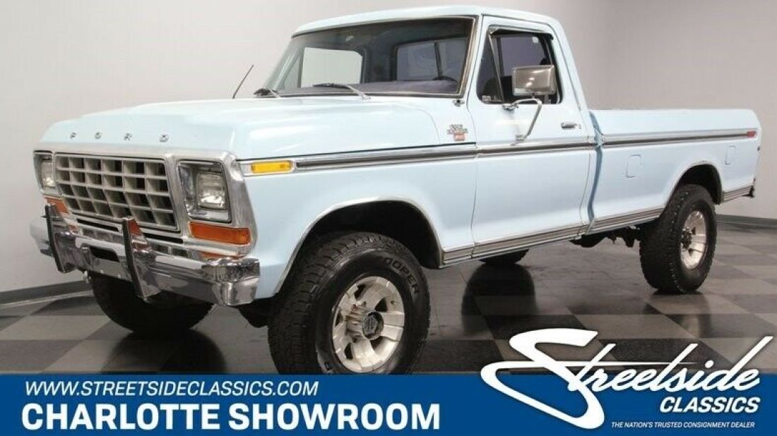 classic vintage chrome 4 wheel drive long bed dent side 1978 Ford F-250 4x4 Camper Special