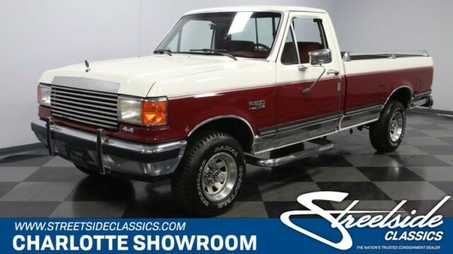 classic vintage chrome 4 wheel drive white red FoMoCo 1988 Ford F-150 XLT Lariat 4X4