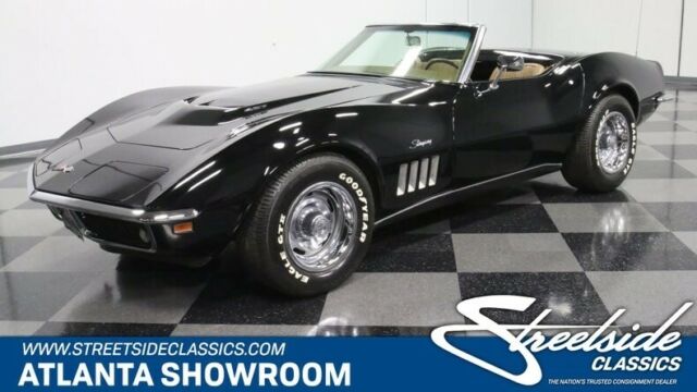 classic vintage chrome 427 convertible vette black tan c3 chevy 1969 Chevrolet Corvette 427 Convertible