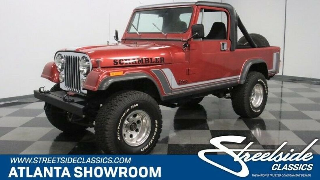 classic vintage chrome 4x4 cj8 scrambler mopar 350 v8 auto transmission maroon 1981 Jeep CJ Scrambler
