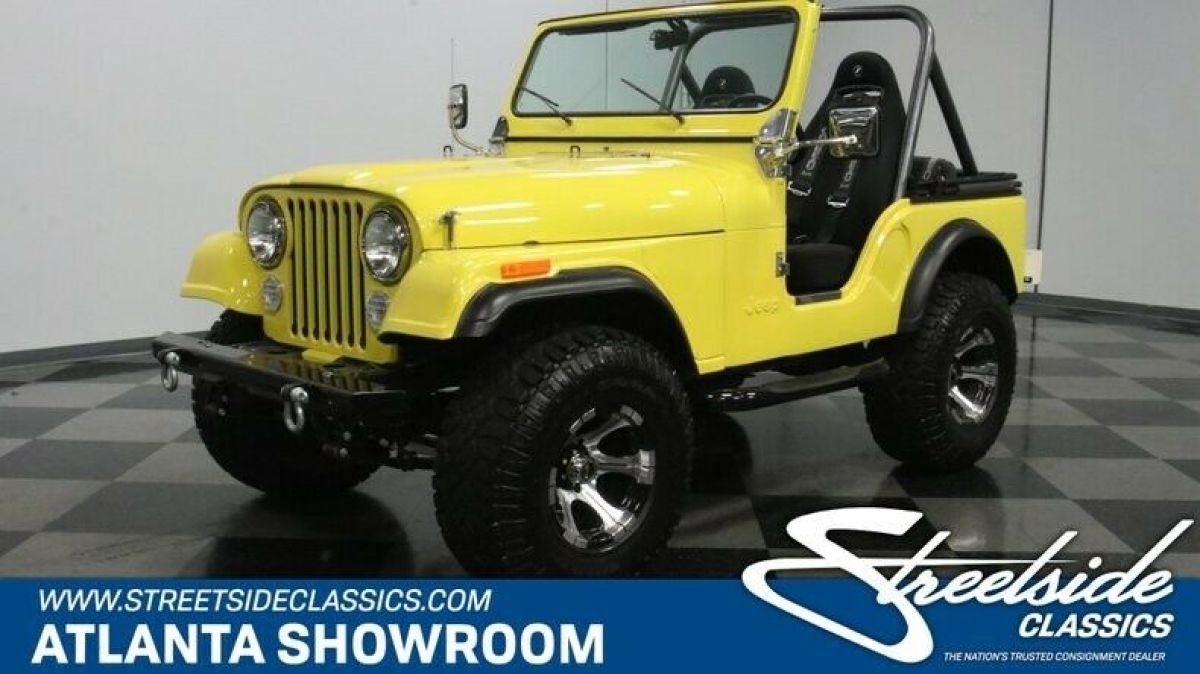 classic vintage chrome 4x4 mopar cj5 350 v8 4-speed manual soft top yellow 1980 Jeep CJ