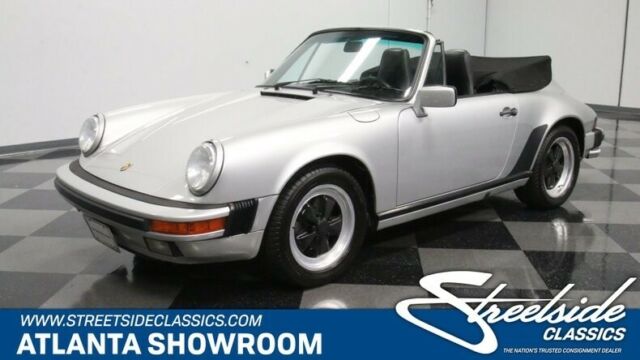 classic vintage chrome 911 european sports car 3.0 v6 5 speed manual transmissio 1987 Porsche 911 Carrera Cabriolet