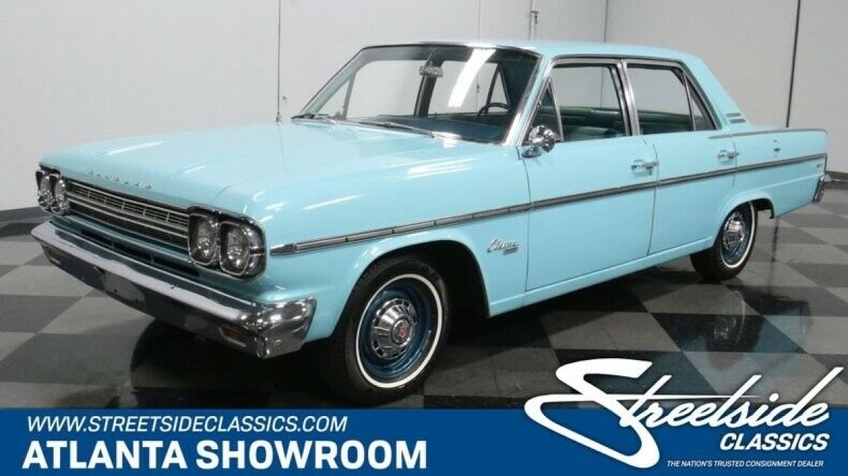classic vintage chrome amc rambler 770 232 inline 6 3-speed manual balboa aqua 1966 AMC Other Classic 770