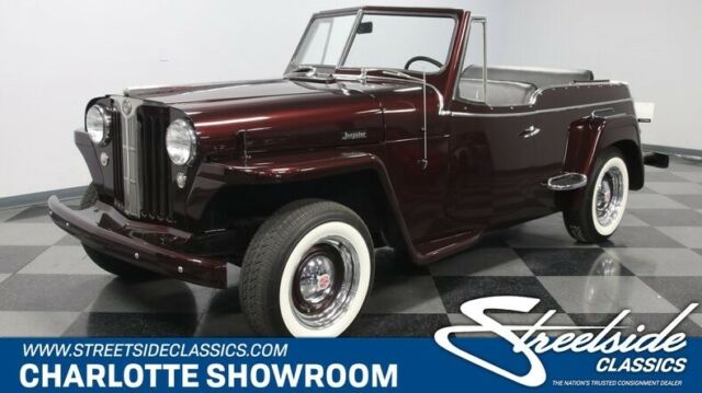 classic vintage chrome AMC white wall sbc Edelbrock Hurst VDO headers 1948 Willys Jeepster Overland