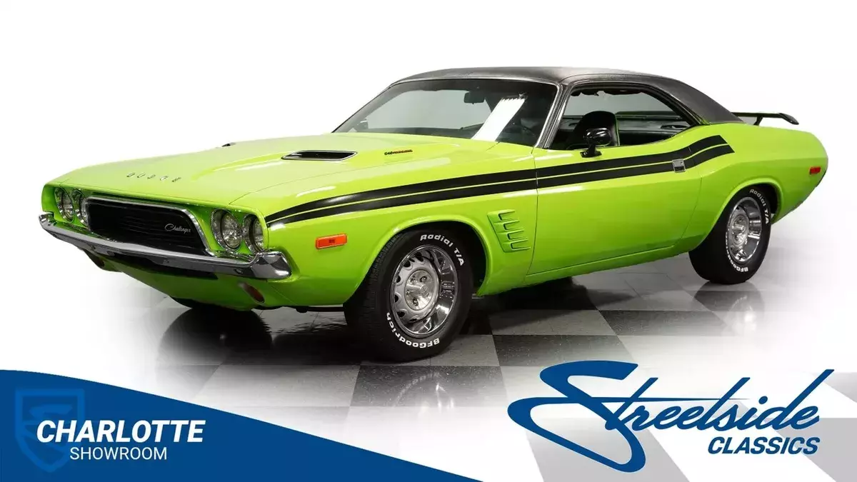 classic vintage chrome American muscle sports car hardtop coupe automatic transm 1973 Dodge Challenger Rallye