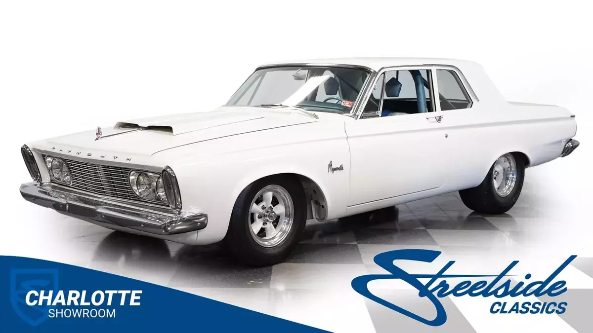 classic vintage chrome American muscle sports car MOPAR automatic transmission 1963 Plymouth Savoy Max Wedge Tribute