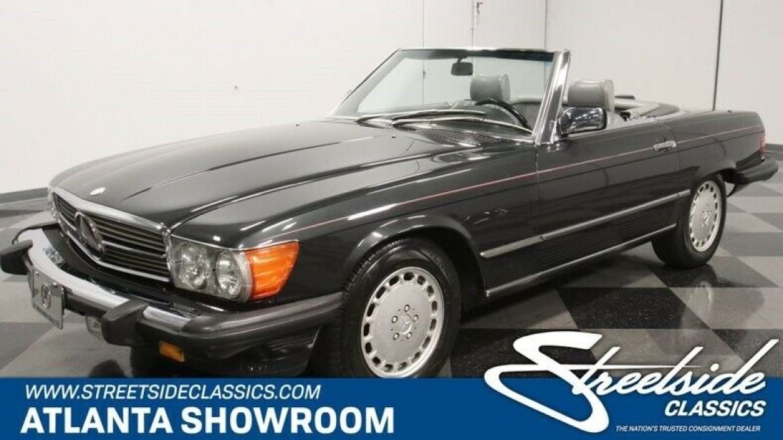 classic vintage chrome benz european 560sl 5.6 liter v8 auto transmission gray 1987 Mercedes-Benz SL-Class