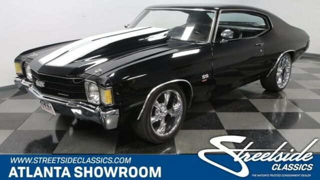 classic vintage chrome black vinyl interior white stripes Flowmaster Grant Hurst 1972 Chevrolet Chevelle SS 454 Tribute