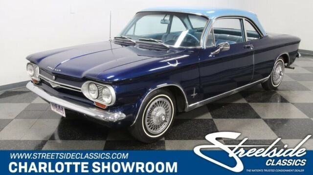 classic vintage chrome blue vinyl interior chevy fuel economy rear engine 1964 Chevrolet Corvair Monza