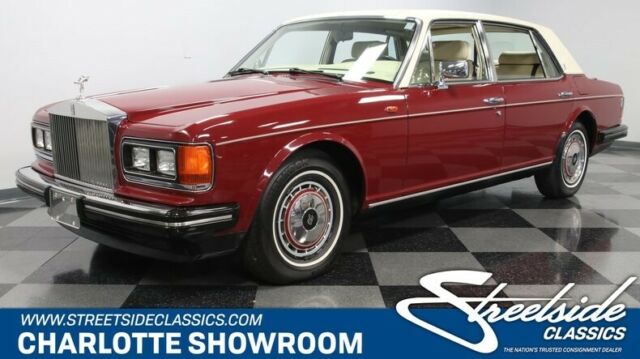 classic vintage chrome British luxury Burgundy cream leather interior vinyl top 1990 Rolls-Royce Silver Spirit/Spur/Dawn --