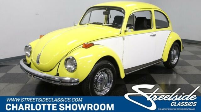 classic vintage chrome bug yellow white black dual exhaust air cooled woodgrain 1972 Volkswagen Beetle-New --
