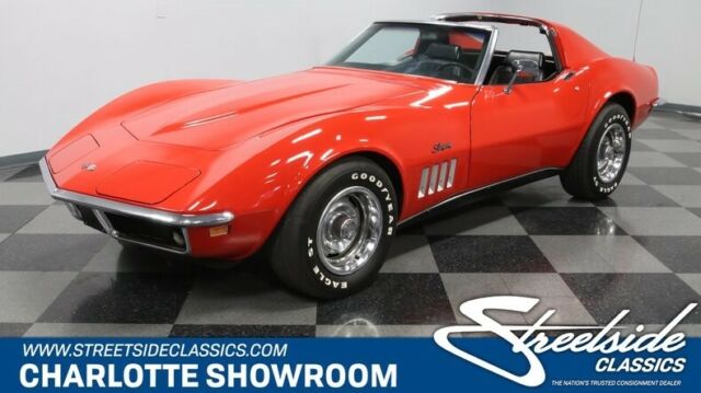 classic vintage chrome bumpers red black vette chevy stingray 1969 Chevrolet Corvette --