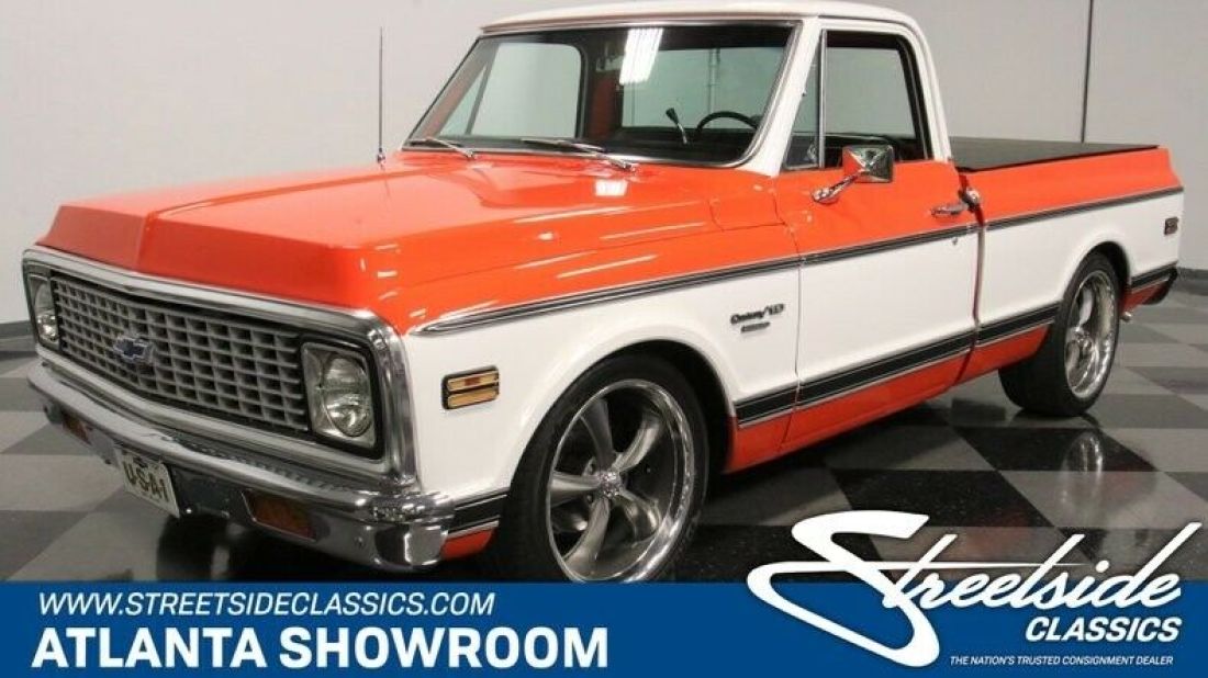 classic vintage chrome c10 chevy 307 v8 auto transmission hugger orange 1971 Chevrolet C-10 Custom